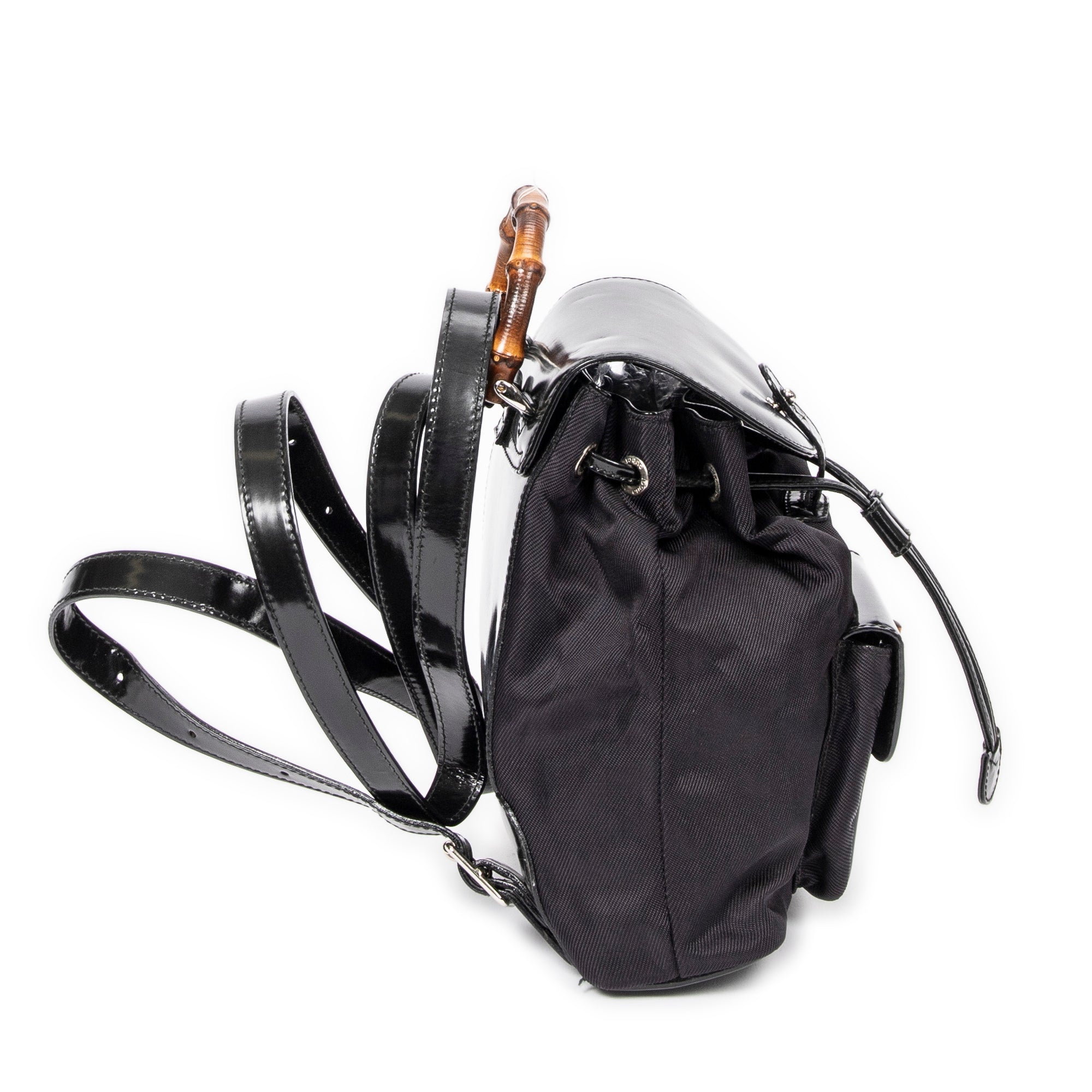Backpack Mini Bamboo Backpack Black Nylon Canvas