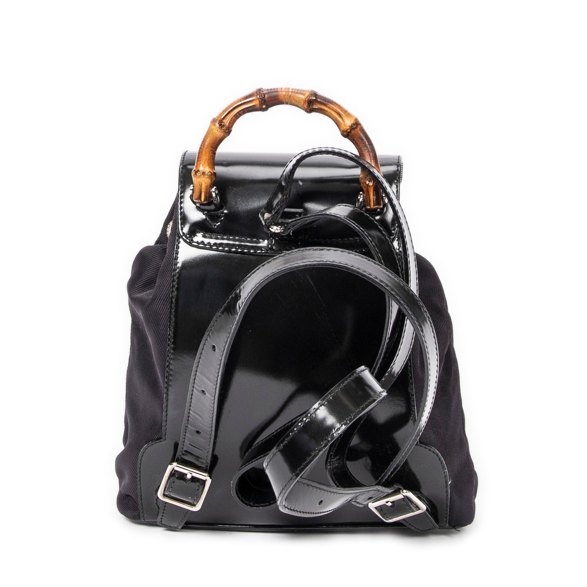 Backpack Mini Bamboo Backpack Black Nylon Canvas