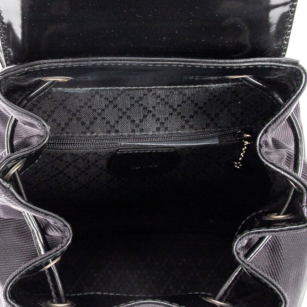 Backpack Mini Bamboo Backpack Black Nylon Canvas