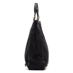 Handbag Abbey D-Ring Vertical Tote Black Monogrammed Canvas