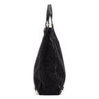 Handbag Abbey D-Ring Vertical Tote Black Monogrammed Canvas