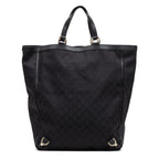 Handbag Abbey D-Ring Vertical Tote Black Monogrammed Canvas