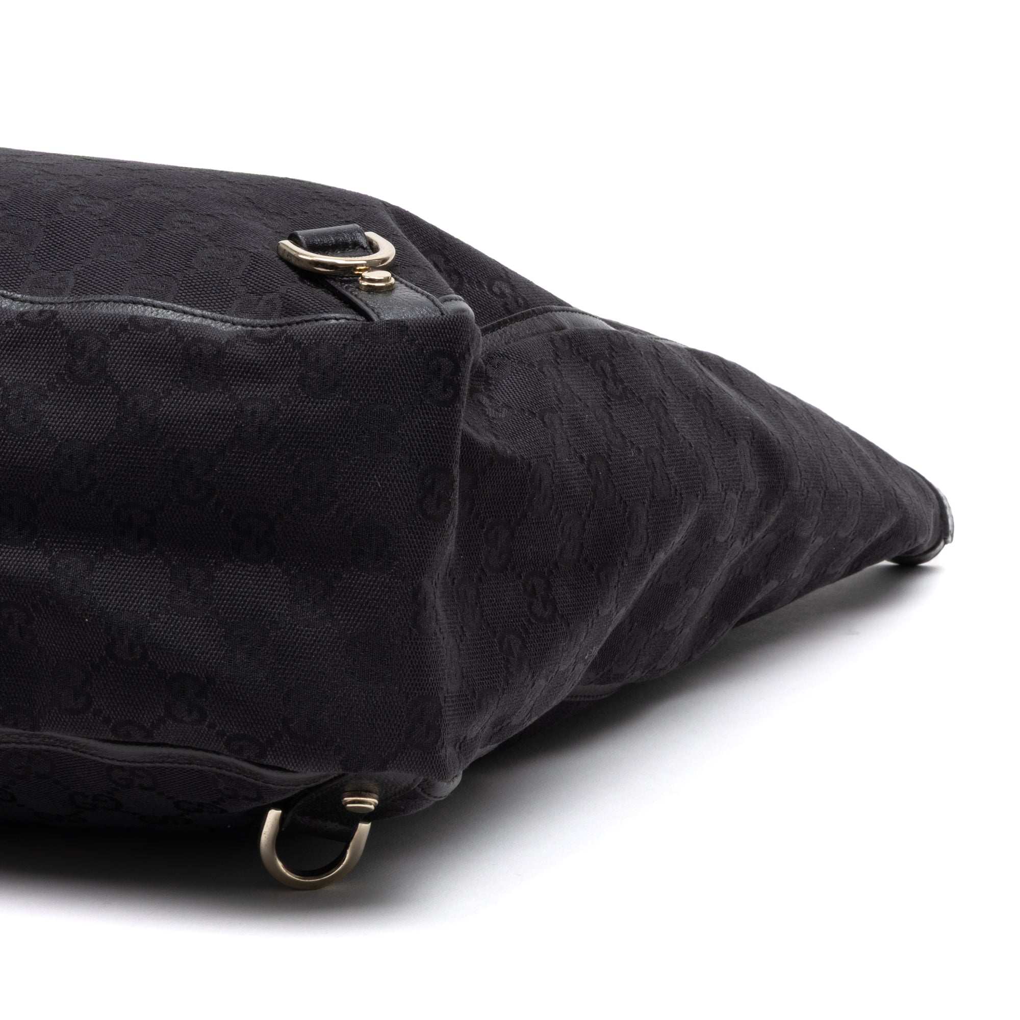 Handbag Abbey D-Ring Vertical Tote Black Monogrammed Canvas