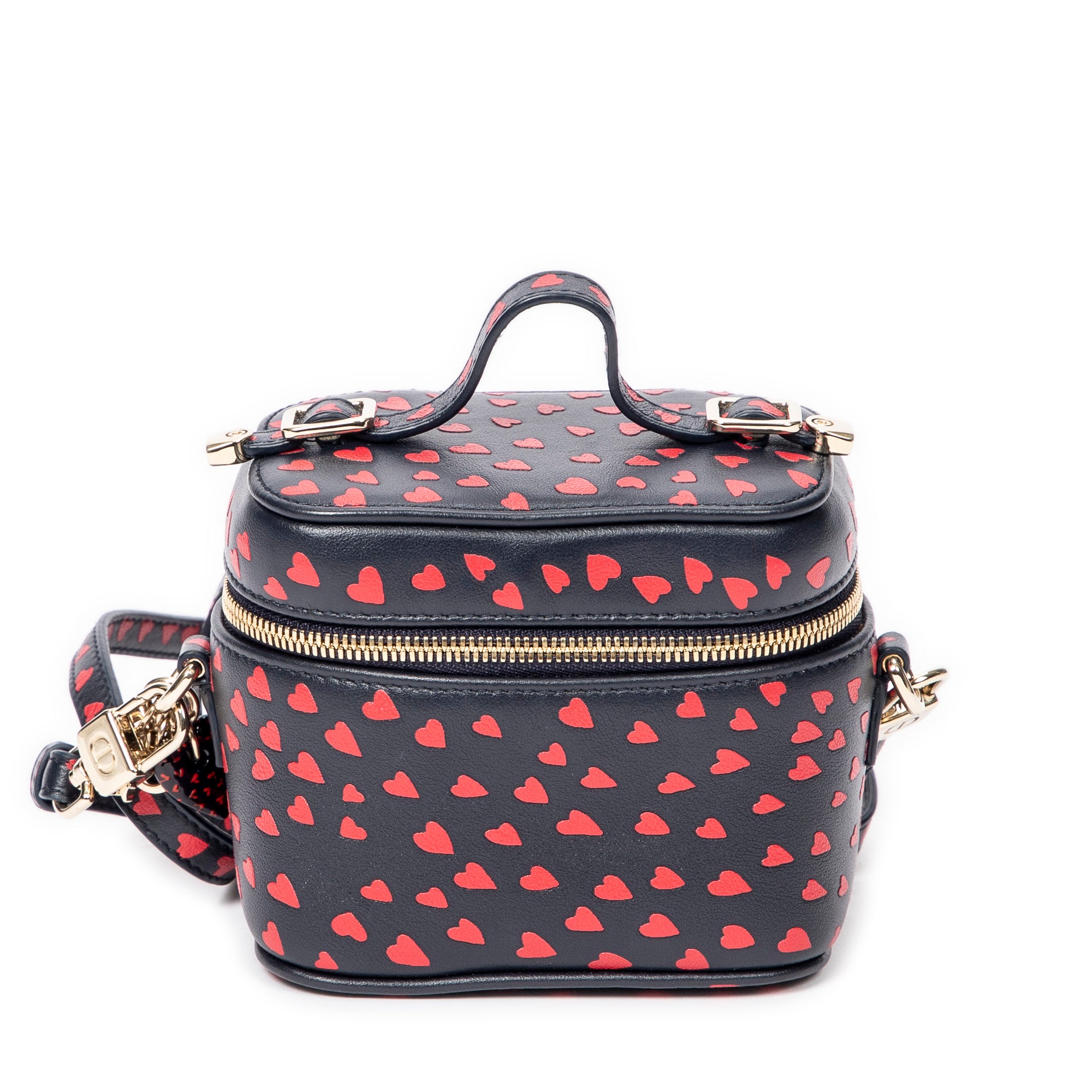 Shoulder Bag Micro Lady Dior Vanity Case Navy Heart Printed Leather
