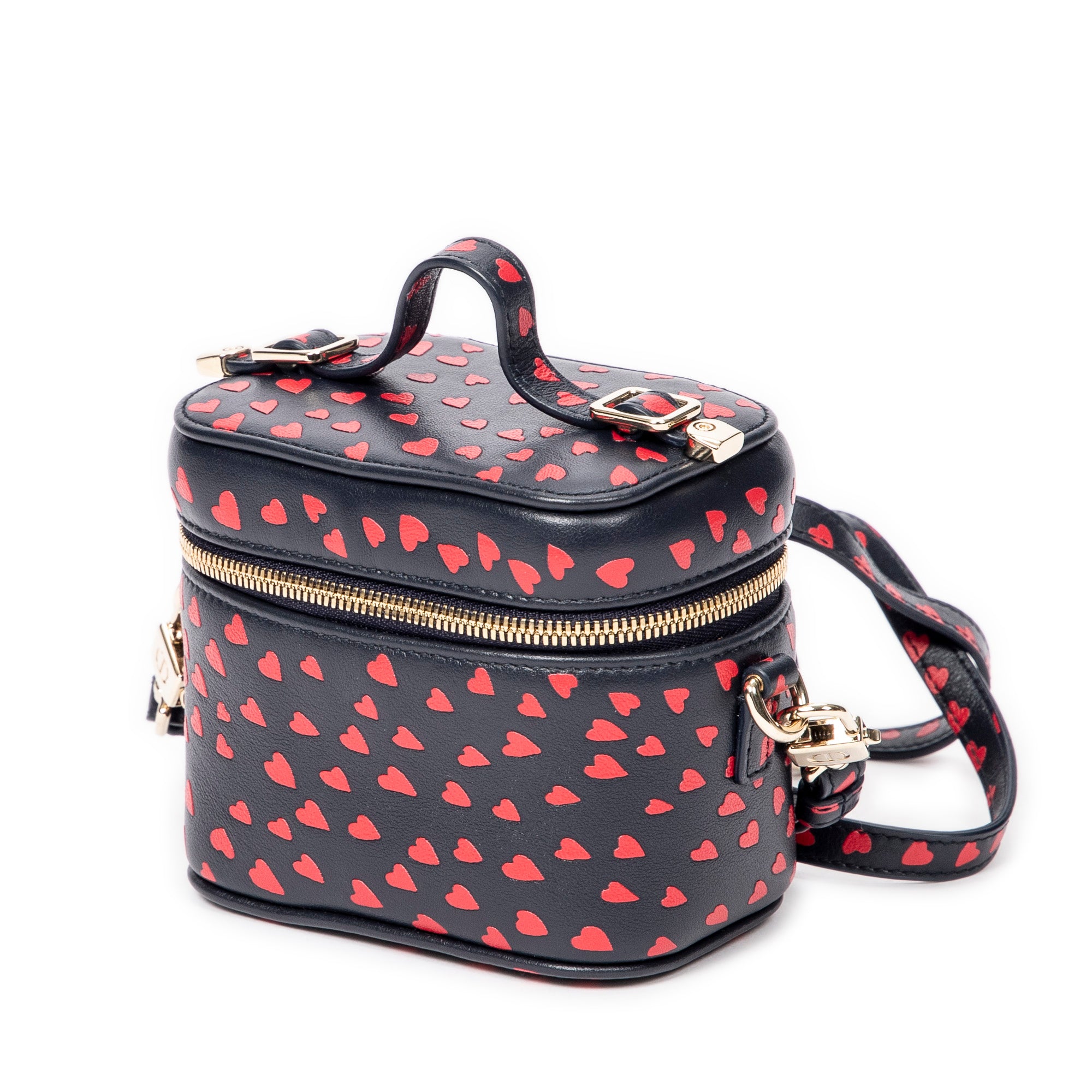 Shoulder Bag Micro Lady Dior Vanity Case Navy Heart Printed Leather