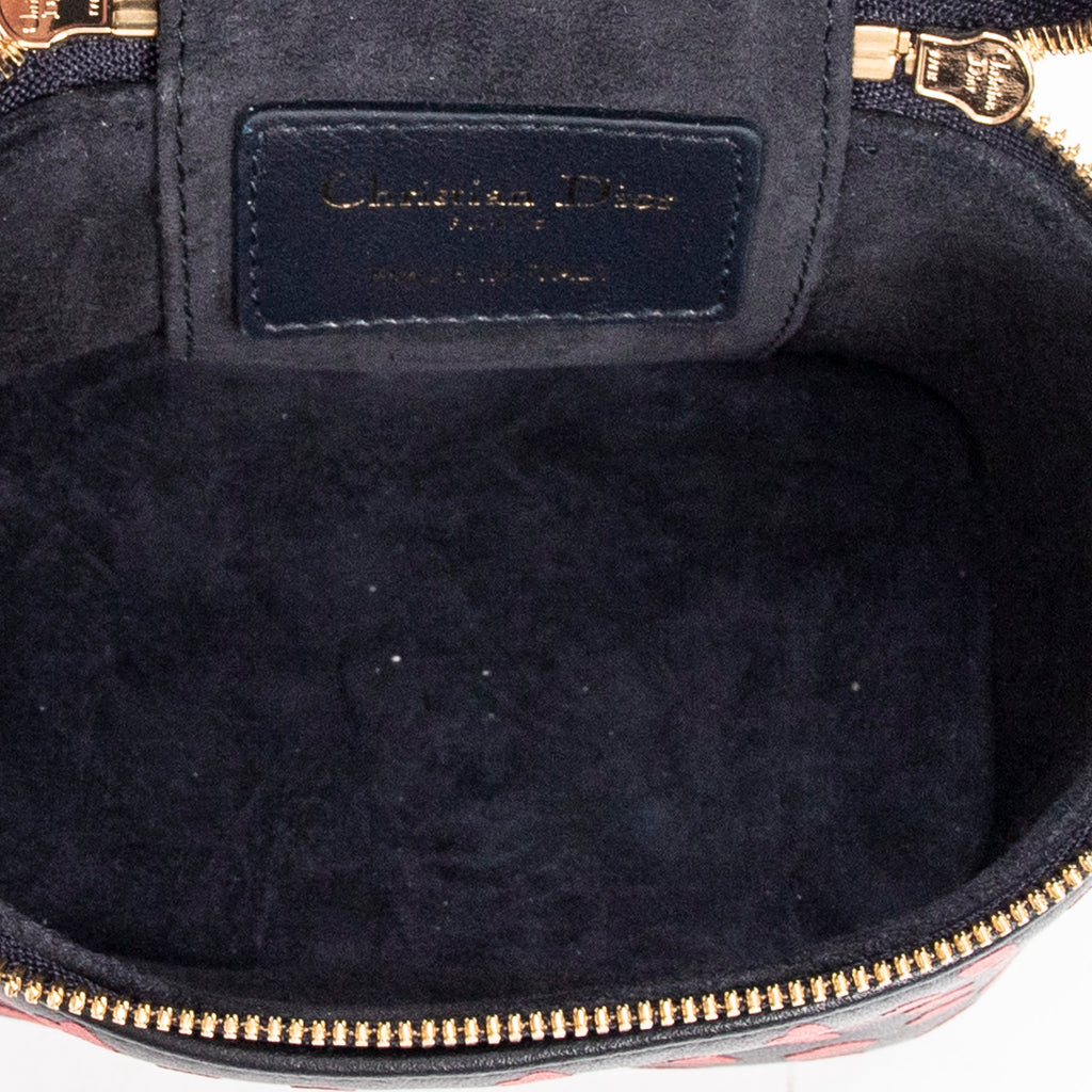 Shoulder Bag Micro Lady Dior Vanity Case Navy Heart Printed Leather