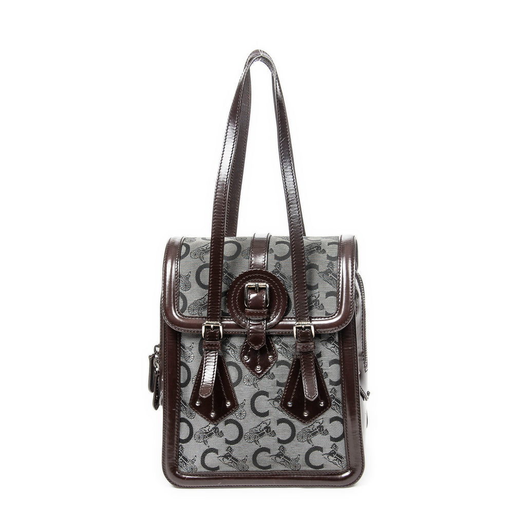 Sac bandoulière à rabat avec boucle d'épaule gris toile Macadam