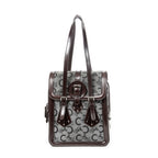 Sac bandoulière à rabat avec boucle d'épaule gris toile Macadam