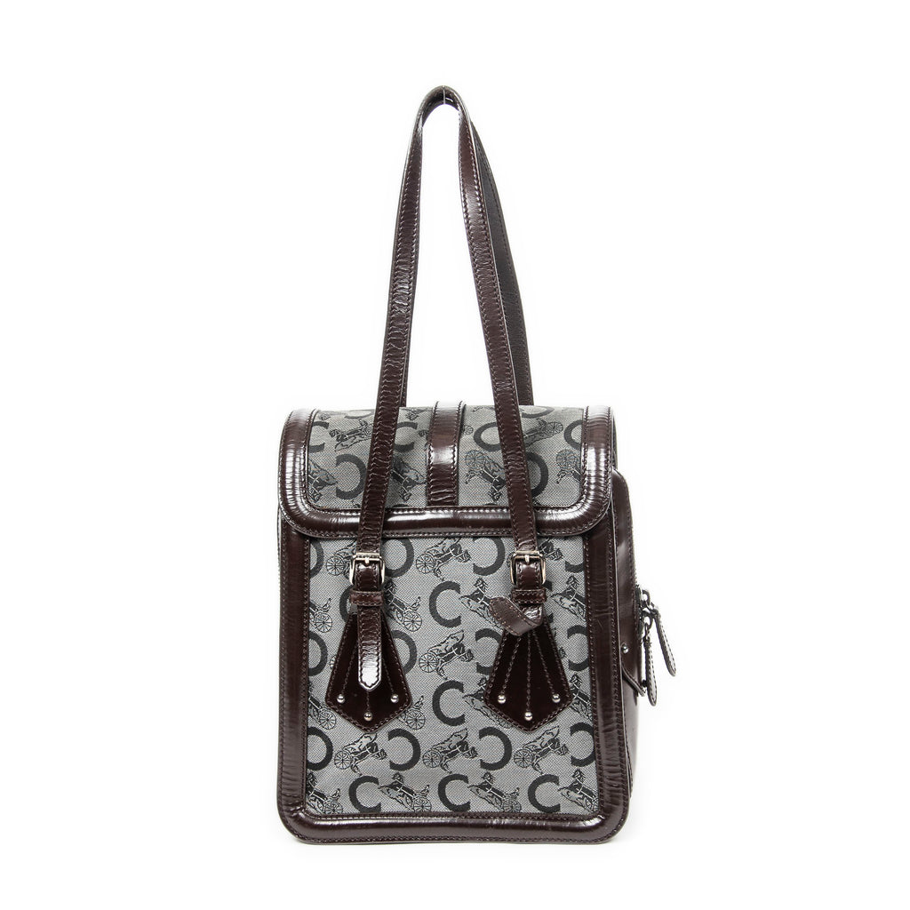 Sac bandoulière à rabat avec boucle d'épaule gris toile Macadam