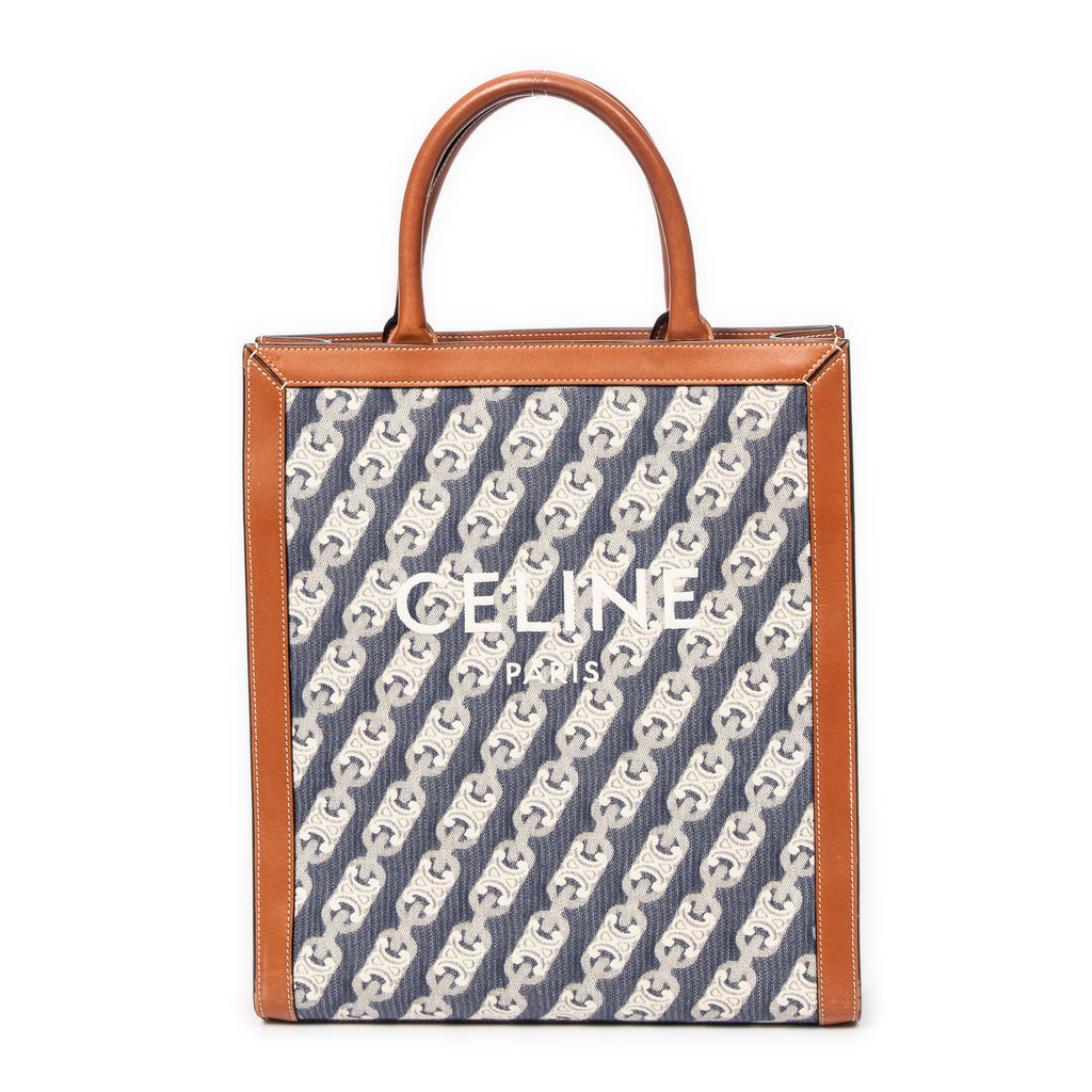 Bolso de Hombro Pequeño Vertical Cabas Tote Lona Maillon Triomphe Azul