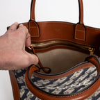 Bolso de Hombro Pequeño Vertical Cabas Tote Lona Maillon Triomphe Azul