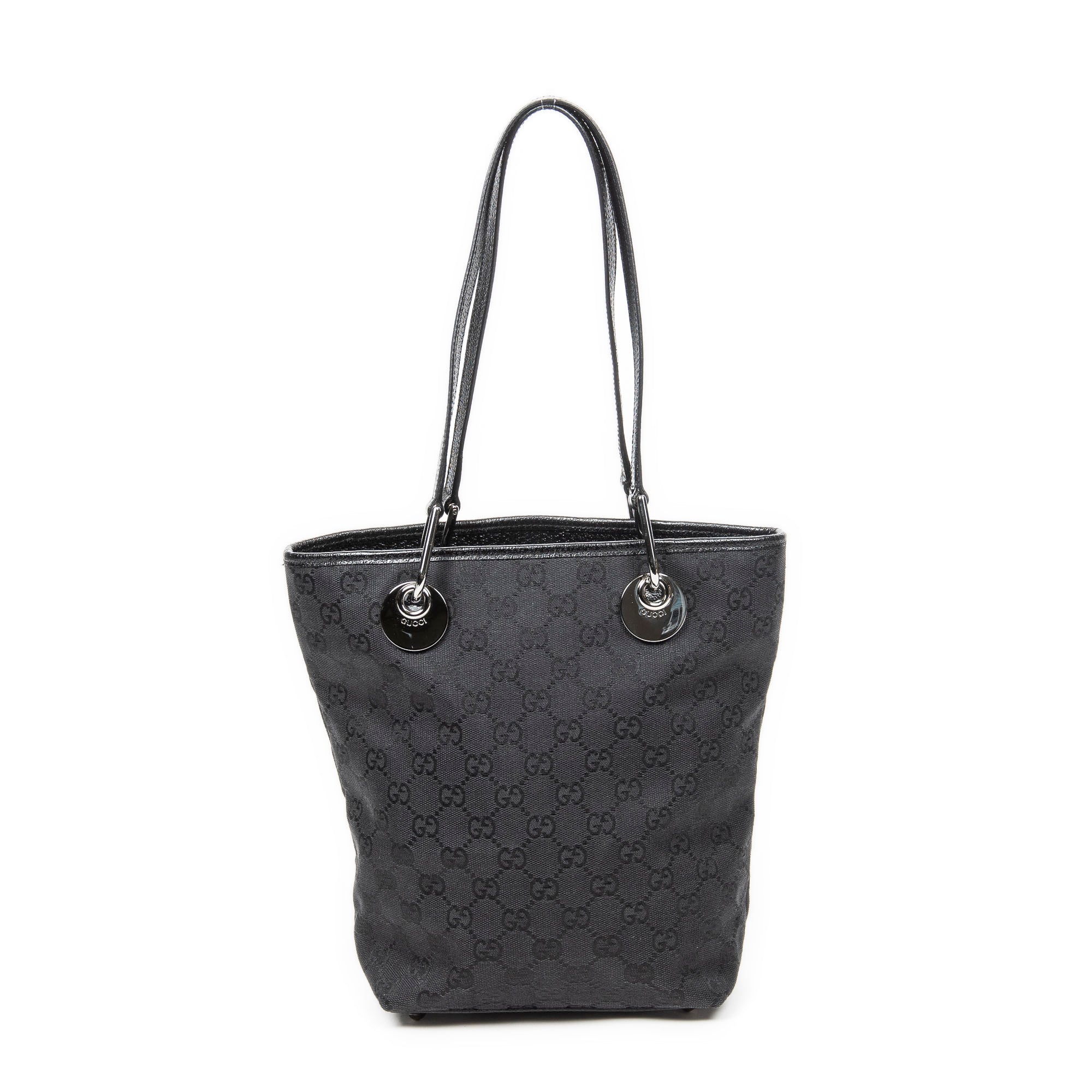 Shoulder Bag Small Eclipse Shopping Black Monogrammed Canvas