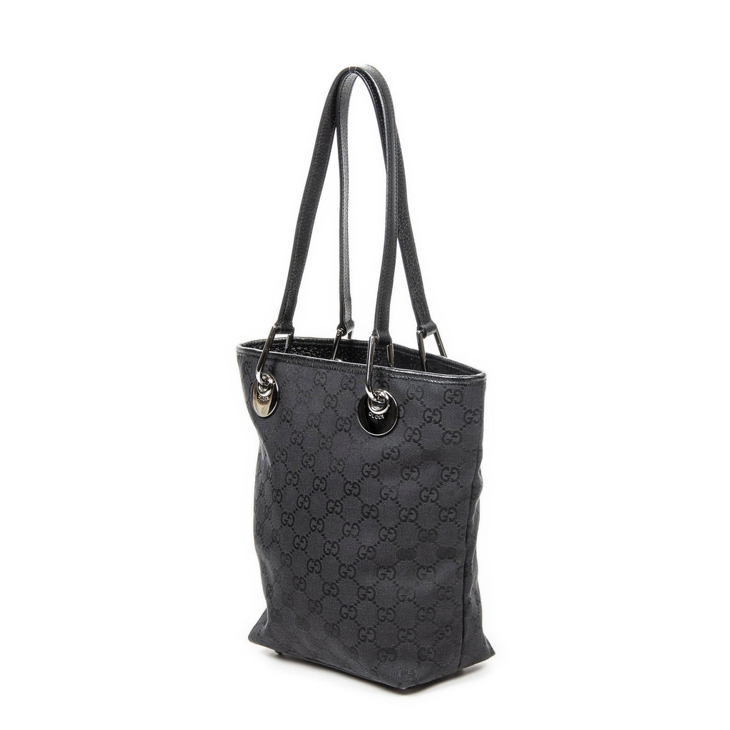 Shoulder Bag Small Eclipse Shopping Black Monogrammed Canvas