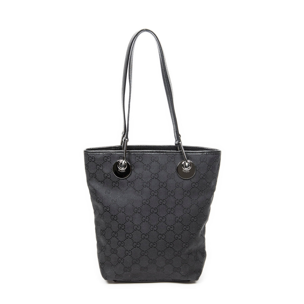 Shoulder Bag Small Eclipse Shopping Black Monogrammed Canvas
