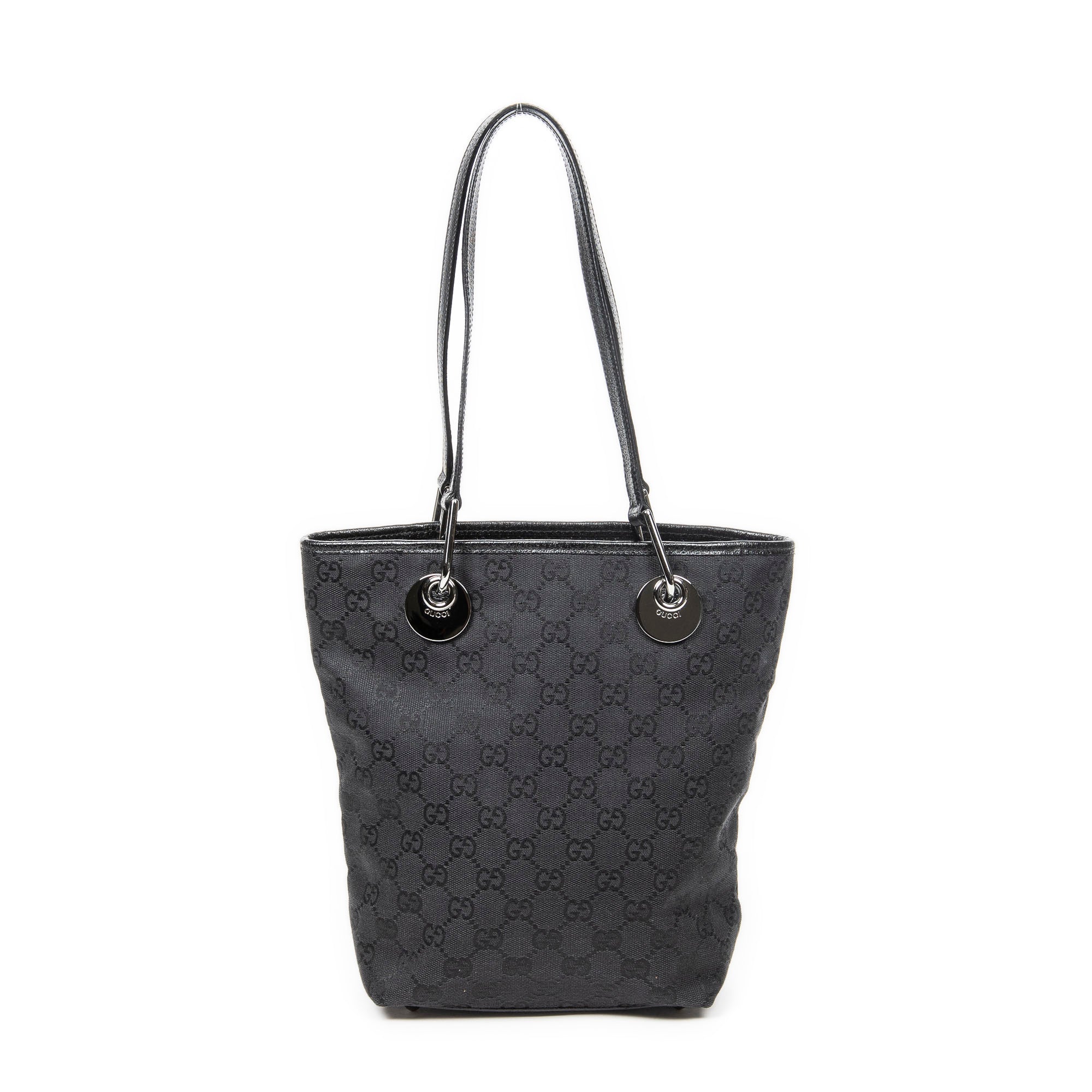 Shoulder Bag Small Eclipse Shopping Black Monogrammed Canvas