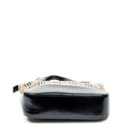 Bolso de hombro Burberrys Small Charm Tote Lona Beige Cuadros Haymarket