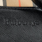 Bolso de hombro Burberrys Small Charm Tote Lona Beige Cuadros Haymarket