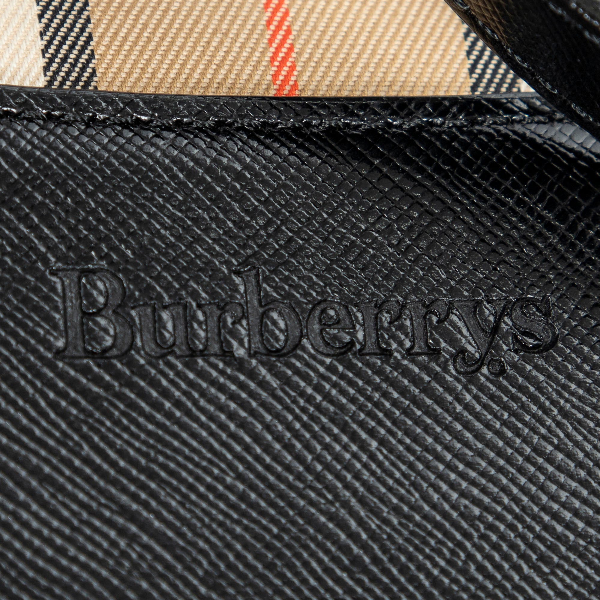 Bolso de hombro Burberrys Small Charm Tote Lona Beige Cuadros Haymarket