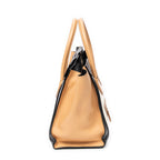 Handbag Mini Tricolor Luggage Tan Calfskin Leather