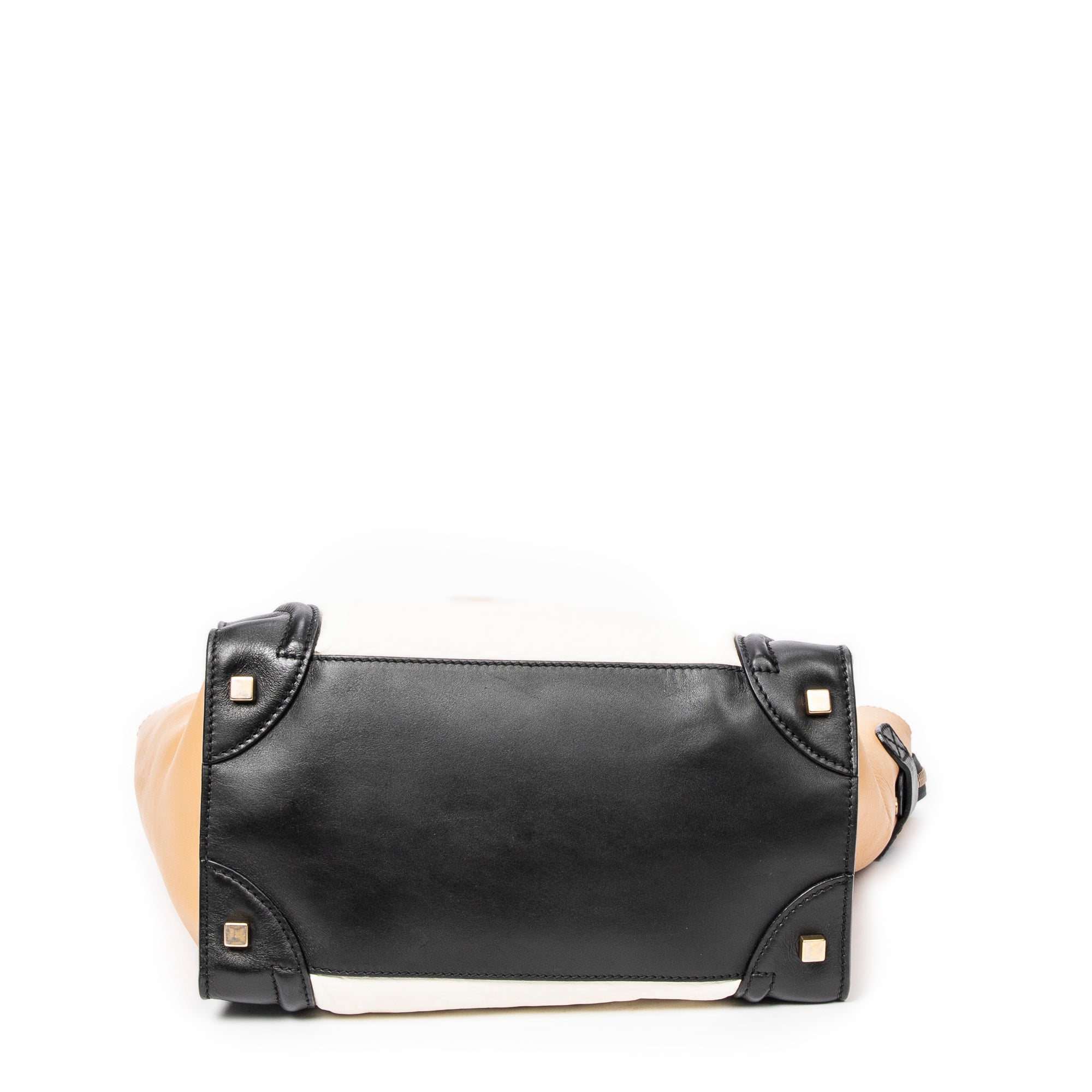 Handbag Mini Tricolor Luggage Tan Calfskin Leather