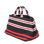 Shoulder Bag Large Canapa Tote Black Canapa Stripe Canvas