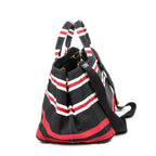 Shoulder Bag Large Canapa Tote Black Canapa Stripe Canvas
