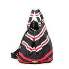 Shoulder Bag Large Canapa Tote Black Canapa Stripe Canvas