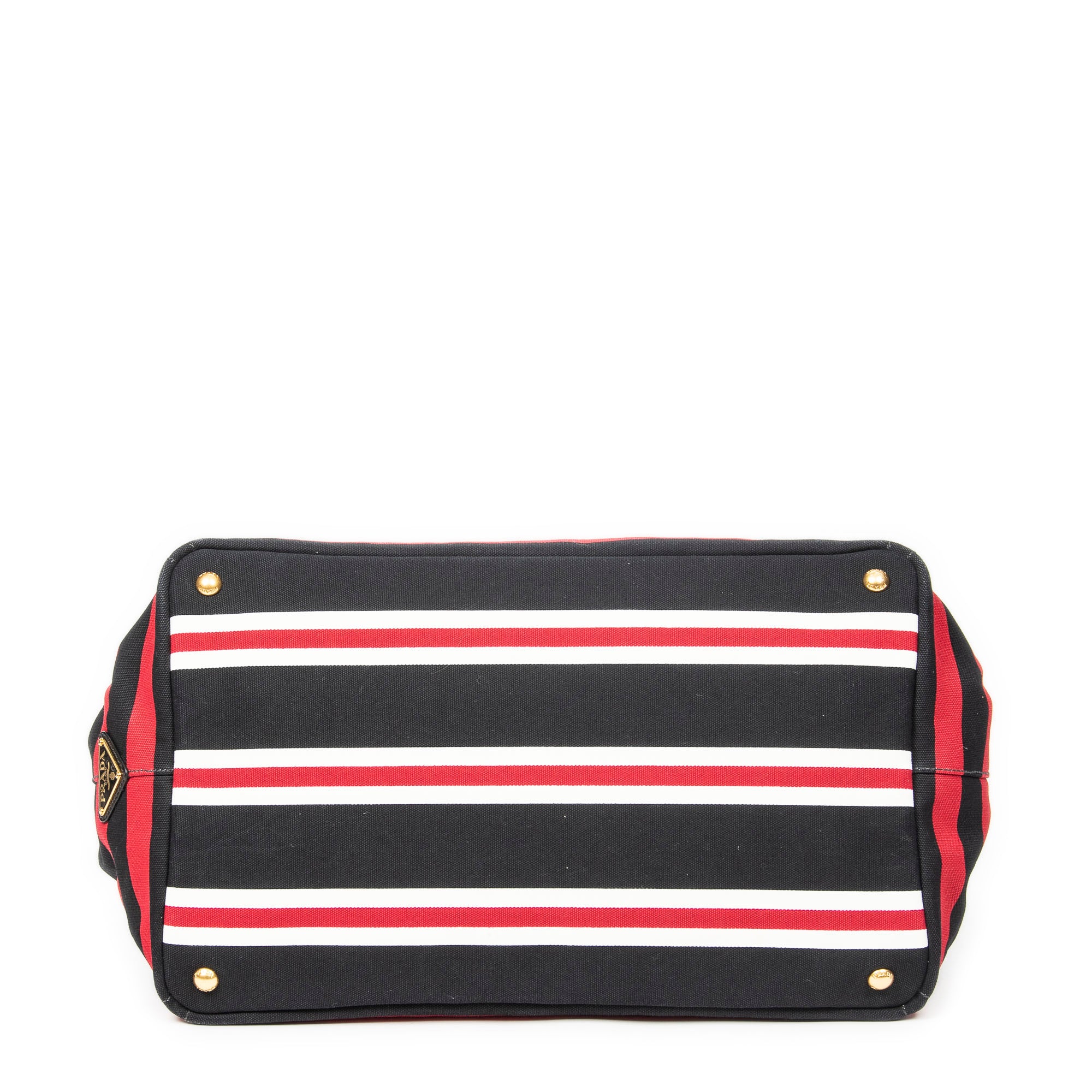 Shoulder Bag Large Canapa Tote Black Canapa Stripe Canvas