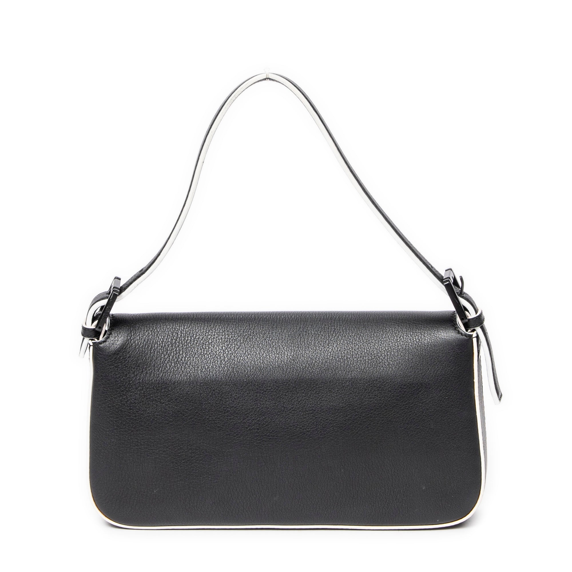 Shoulder Bag Monster Mania Baguette Black Grained Leather