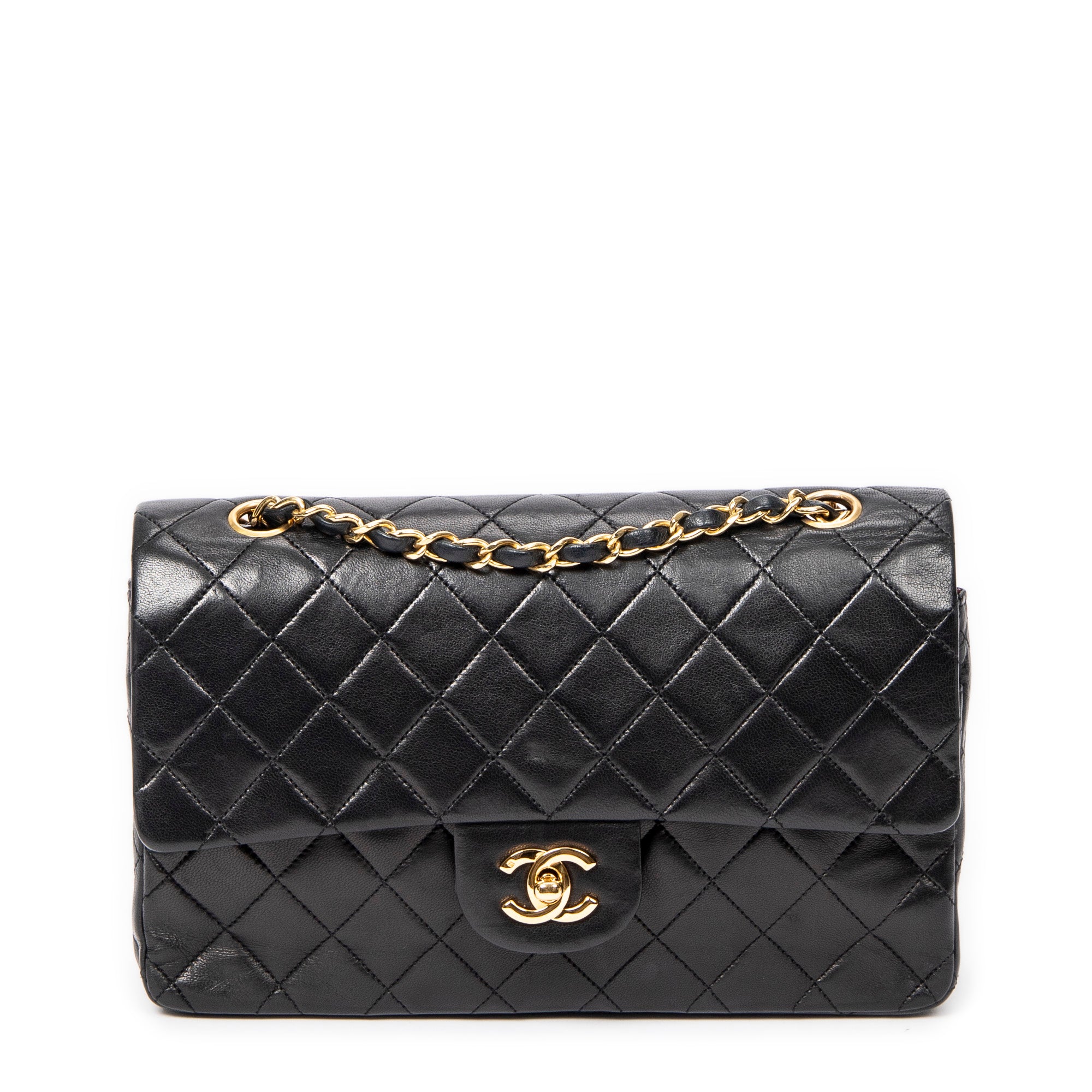 Shoulder Bag Classic Double Flap 26 Black Quilted Lambskin Leather