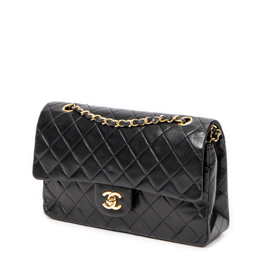Shoulder Bag Classic Double Flap 26 Black Quilted Lambskin Leather