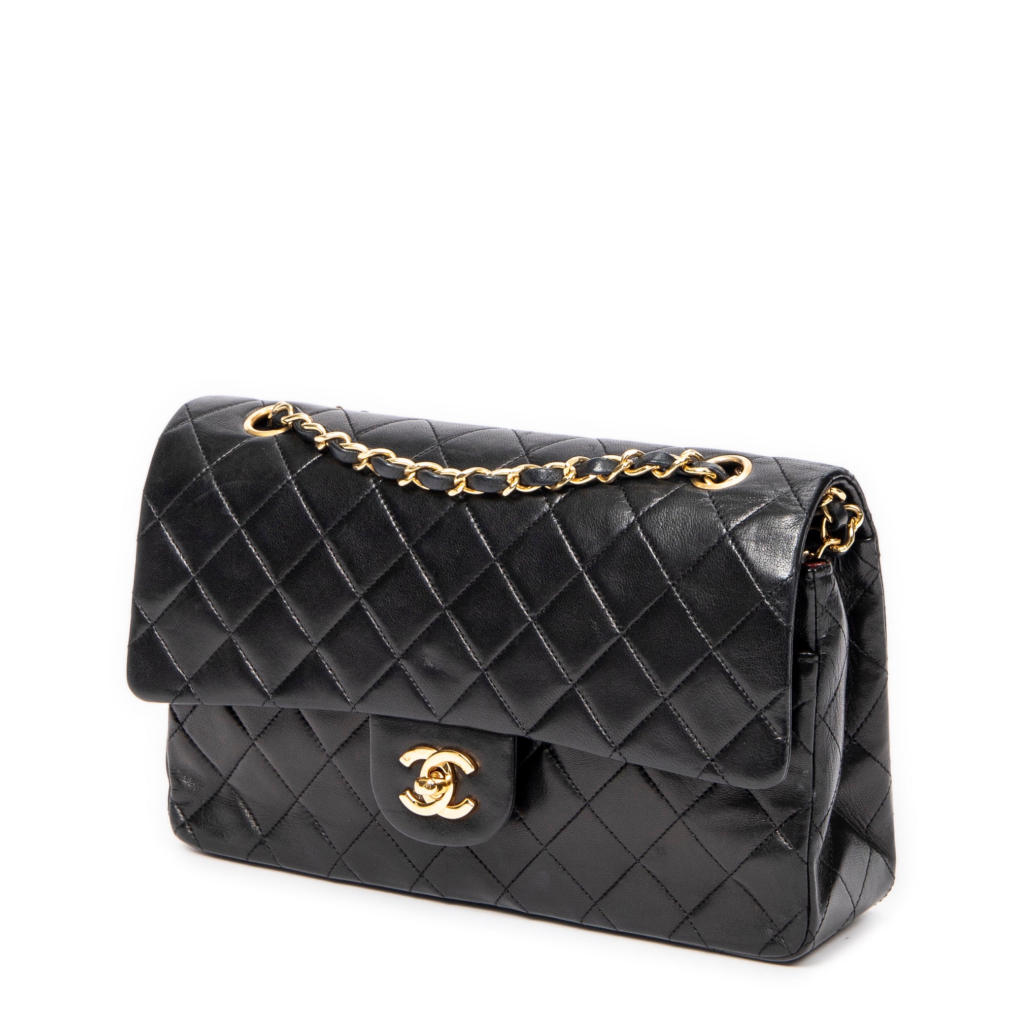 Shoulder Bag Classic Double Flap 26 Black Quilted Lambskin Leather