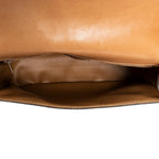 Bolso bandolera cuadrado con solapa, lona revestida Macadam marrón