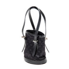Handbag Mini Bucket Black Monogram Satin