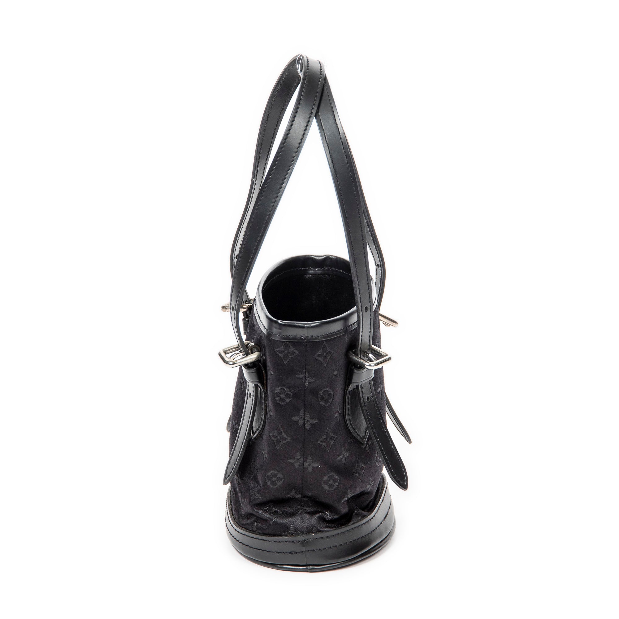 Handbag Mini Bucket Black Monogram Satin