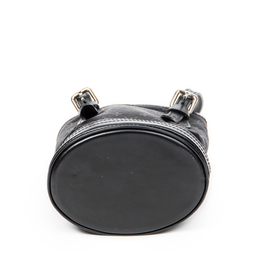 Handbag Mini Bucket Black Monogram Satin
