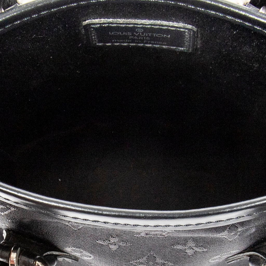 Handbag Mini Bucket Black Monogram Satin