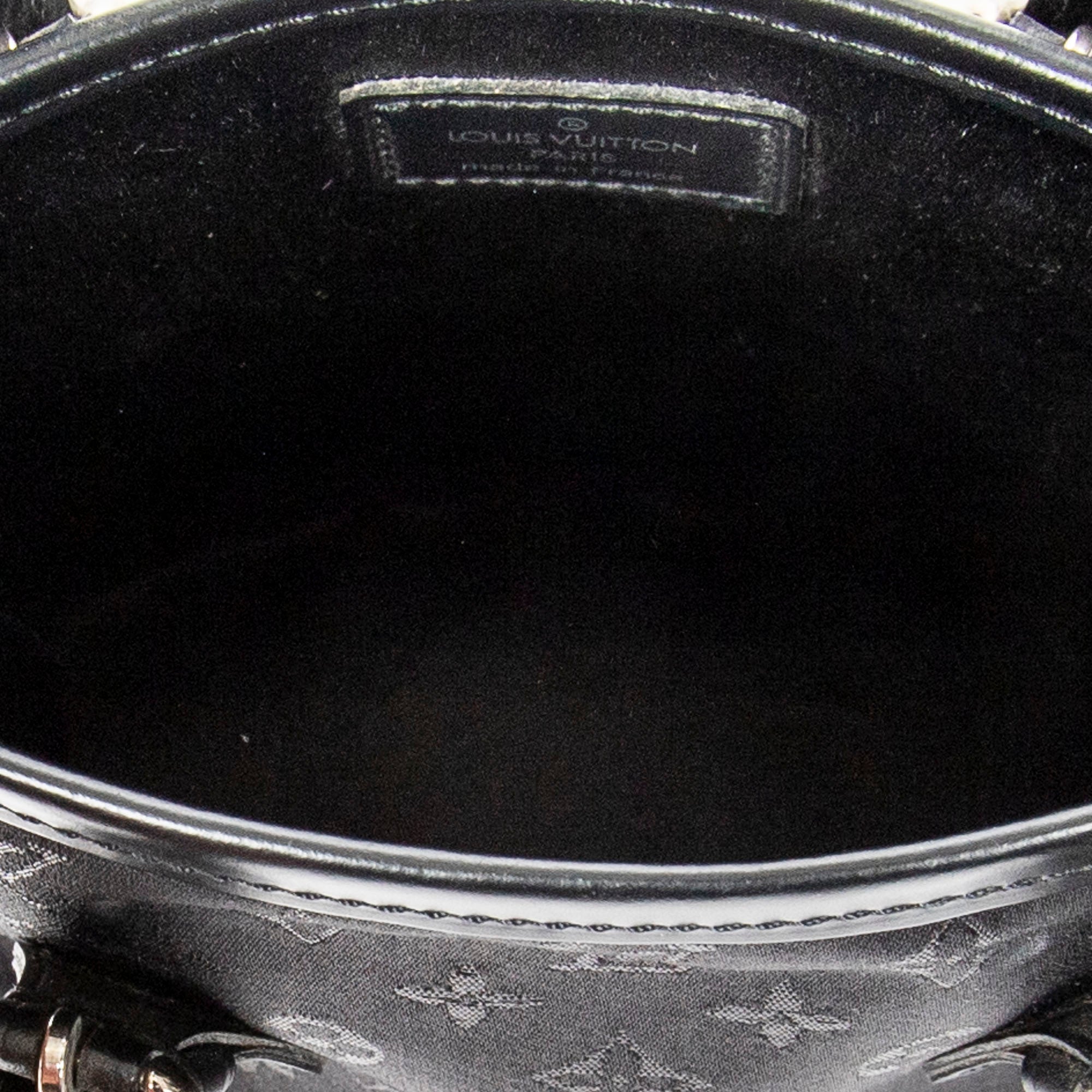 Handbag Mini Bucket Black Monogram Satin