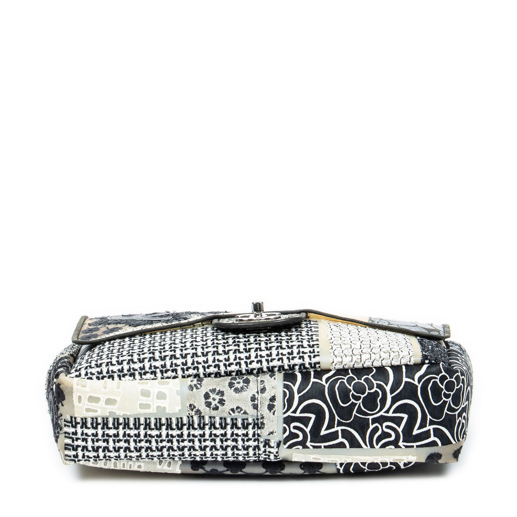 Shoulder Bag Ltd. Ed. Patchwork Jumbo Single Flap Black Patchwork Resin Canvas