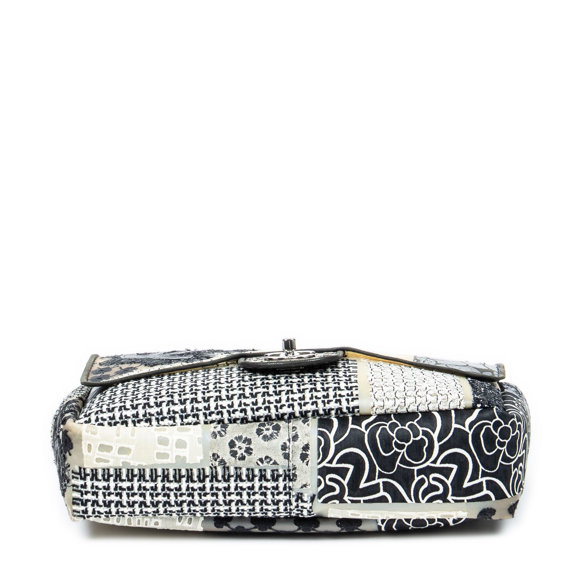 Shoulder Bag Ltd. Ed. Patchwork Jumbo Single Flap Black Patchwork Resin Canvas