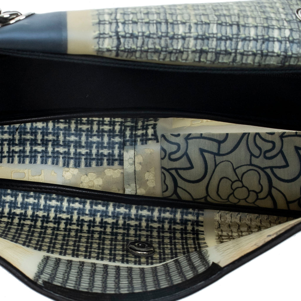 Shoulder Bag Ltd. Ed. Patchwork Jumbo Single Flap Black Patchwork Resin Canvas