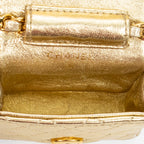 Shoulder Bag Vintage Micro Mini Chain Crossbody Gold Quilted Lambskin Leather