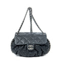 Shoulder Bag Chain Around Flap Black Quilted Calfskin Leather