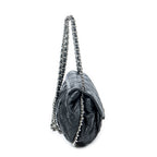 Shoulder Bag Chain Around Flap Black Quilted Calfskin Leather