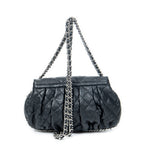 Shoulder Bag Chain Around Flap Black Quilted Calfskin Leather