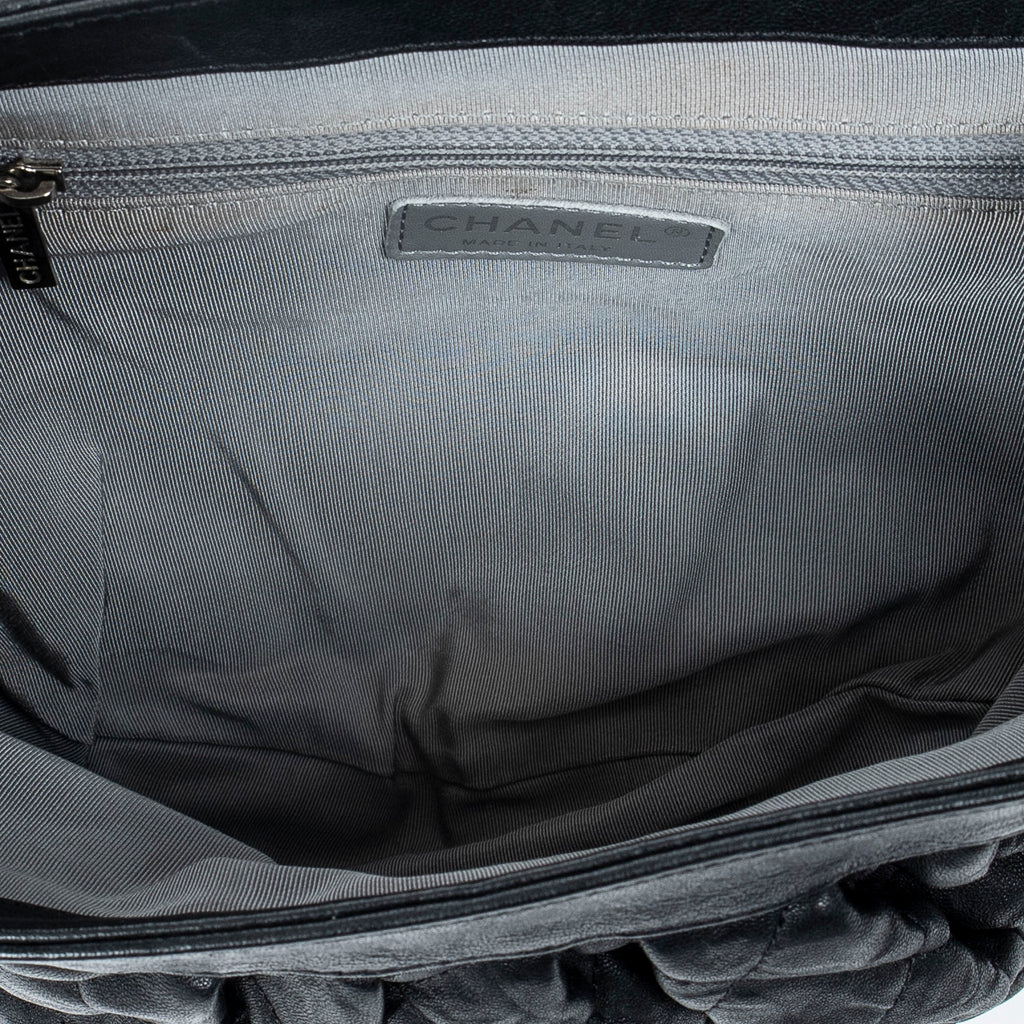 Shoulder Bag Chain Around Flap Black Quilted Calfskin Leather