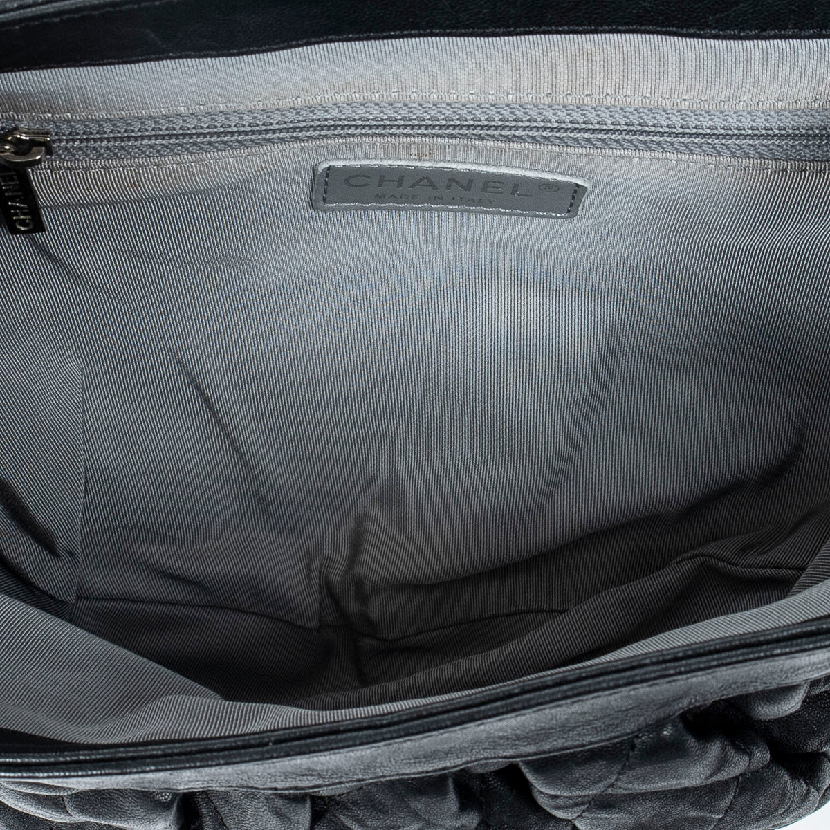 Shoulder Bag Chain Around Flap Black Quilted Calfskin Leather