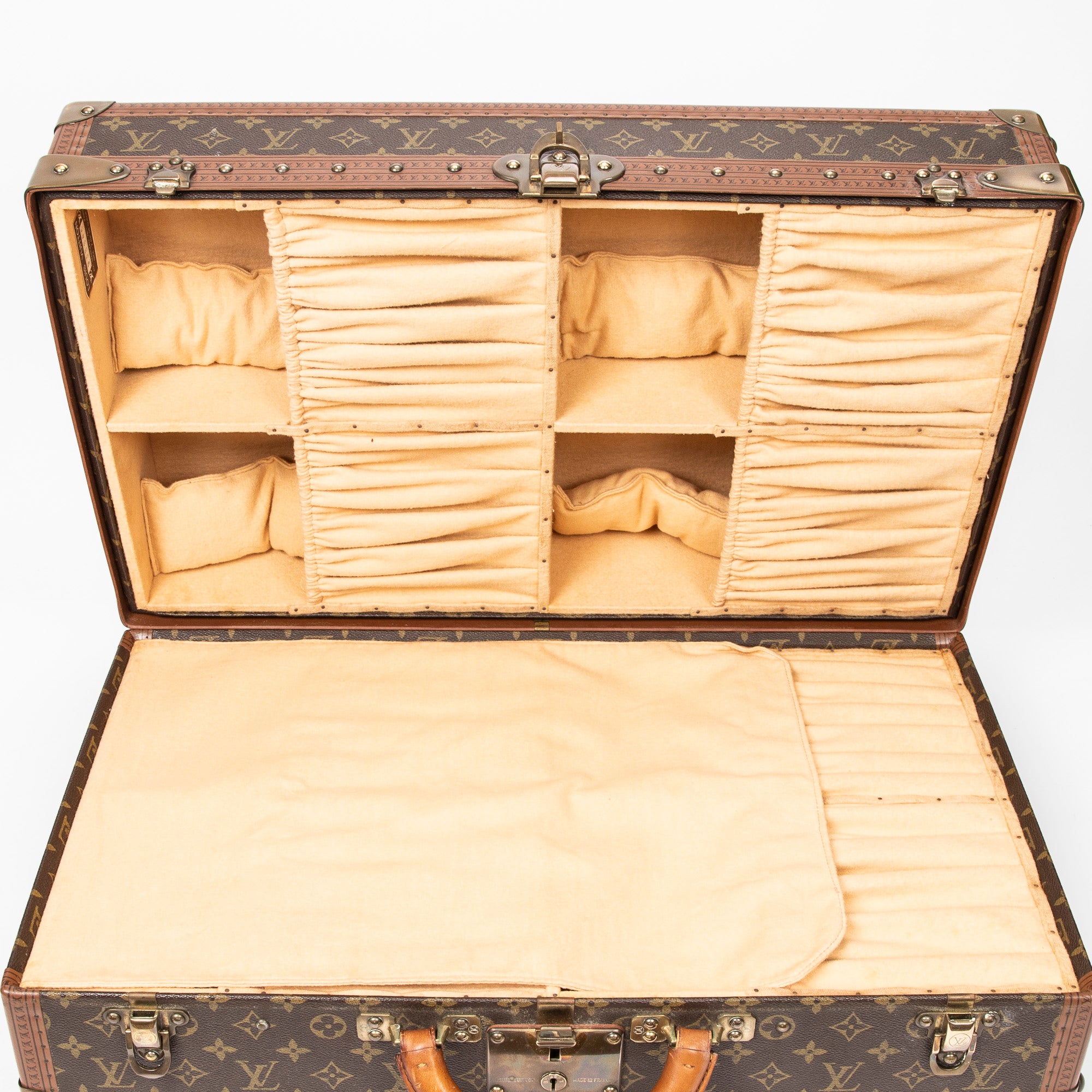 Travel Bag Vintage Gemine Trave Case Trunk for Shoes Brown Monogram Canvas