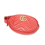 Shoulder Bag GG Marmont Waist Bag Red Quilted Chevron Leather