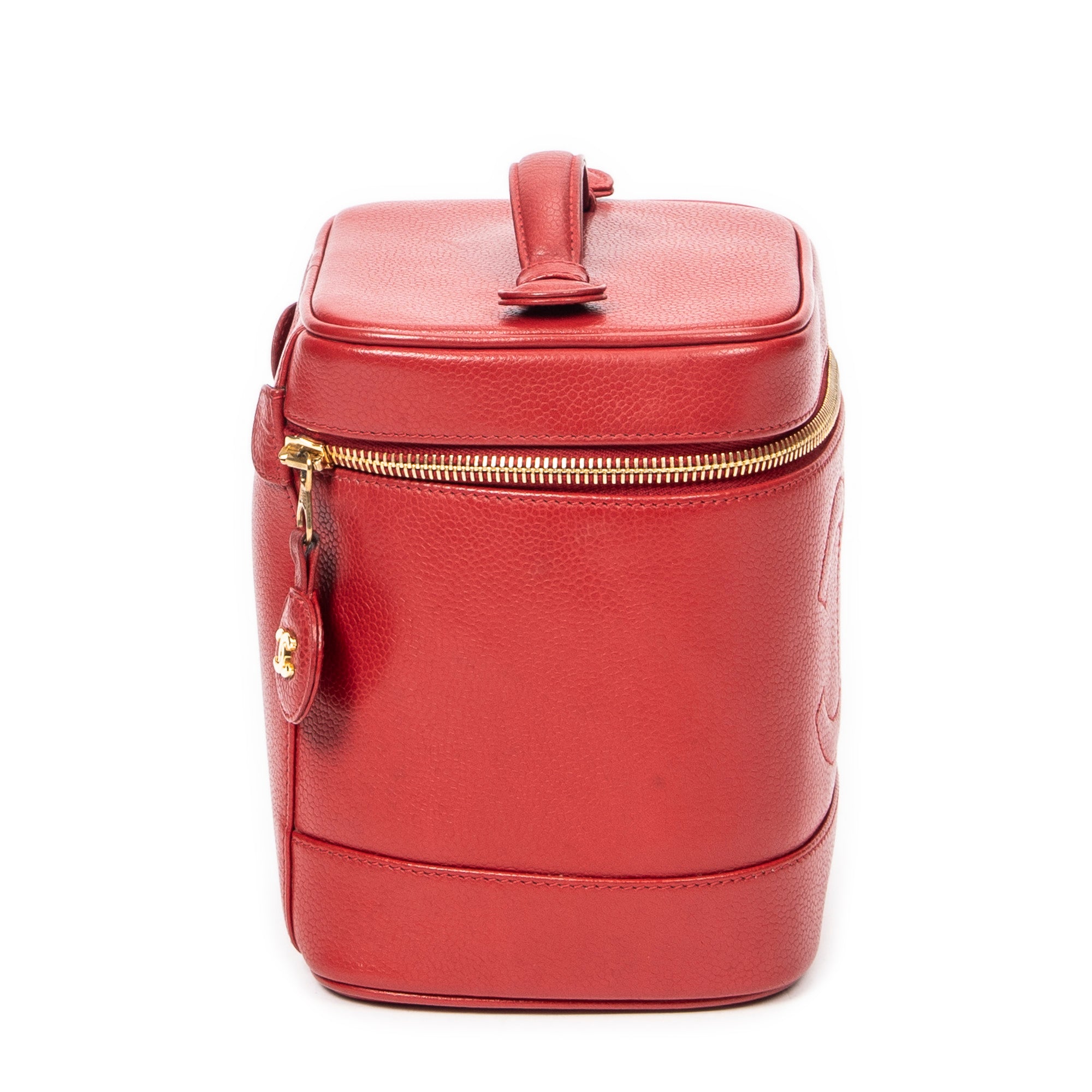 Bolso CC Tall Vanity Case Piel de Caviar Roja